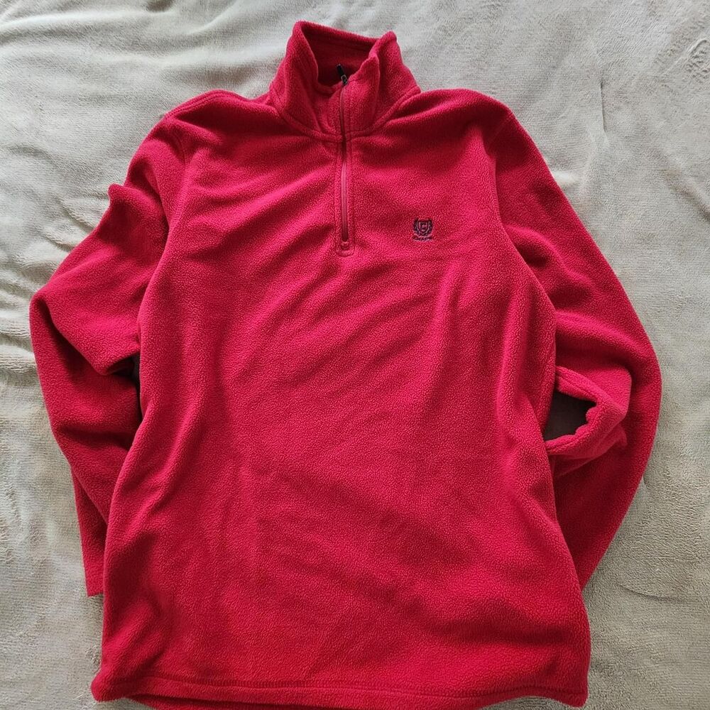 Chaps Men's Small Red Quarter-Zip Fleece Pullover